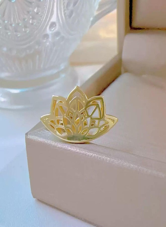 Decixde Gold Silver Cartilage Helix Earring for Women Geometric Mandala Lotus Flower Hidden Helix Piercing Earrings Hypoallergenic Cartilage Piercing Earring Jewelry for Women (Gold Flower) - Image 5